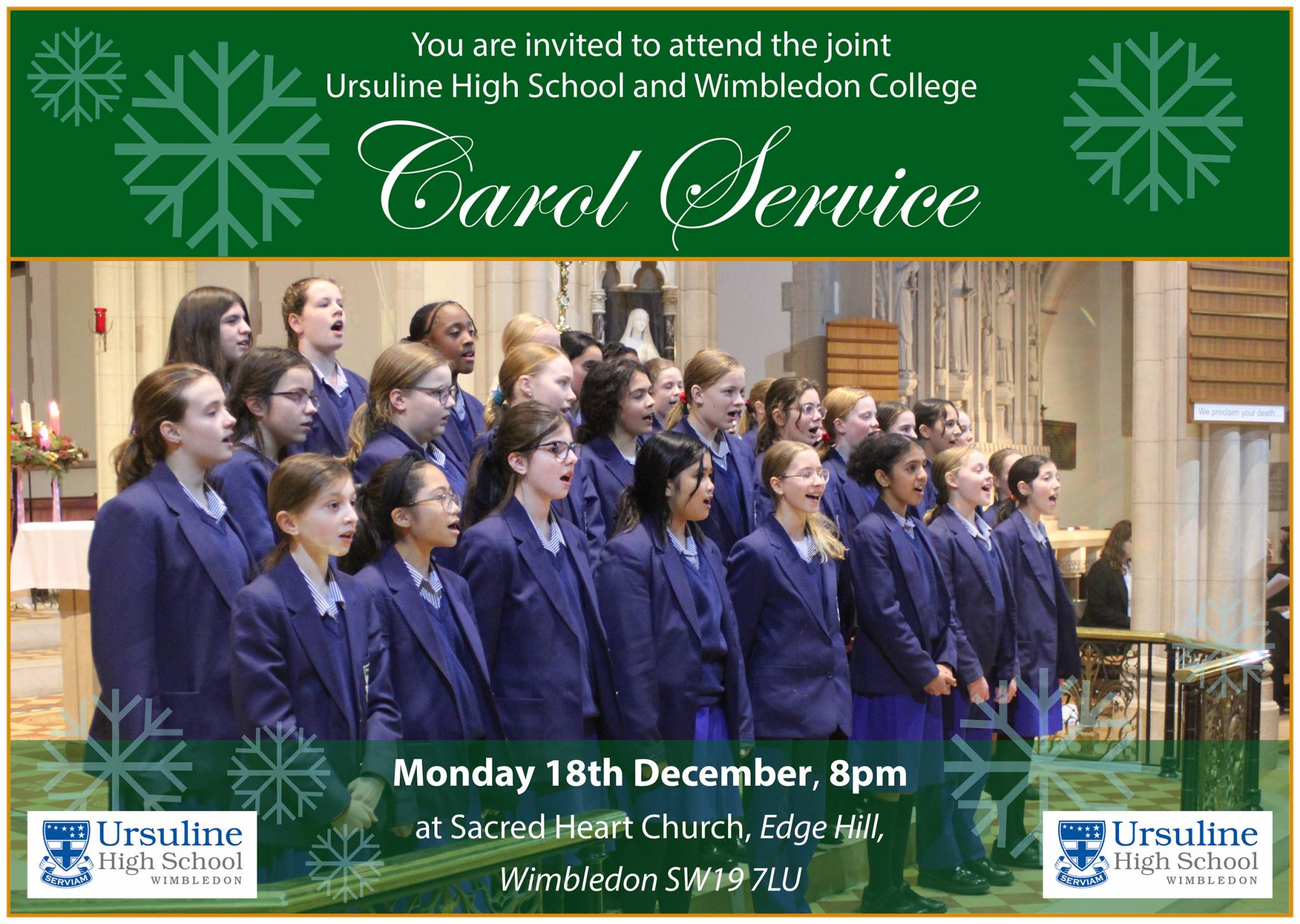 Christmas Carol Service Ursuline High School