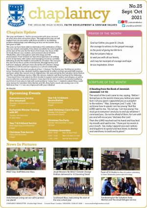 CHAPLAINCY NEWSLETTER SEPT OCT 2021