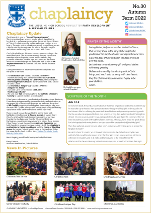 CHAPLAINCY NEWSLETTER AUTUMN TERM 2023